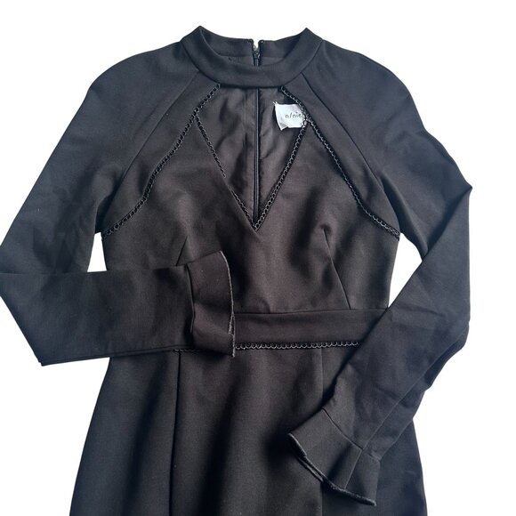 Revolve N/Nicholas Black Ponti Long Sleeve Mini Sheath Dress Size 4 NWT $395 - Picture 5 of 12